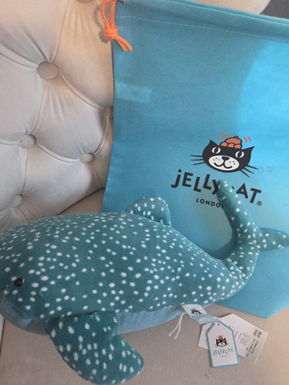 Jellycat Gobfrey Whale Shark Plush Soft Stuffed Animal Toy Large 15.7inch